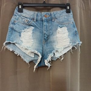 Divided H&M Daisy Dukes Distressed Cut Off Shorts Size 2